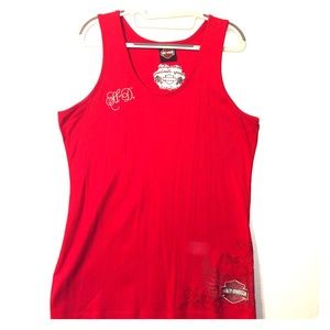 Harley-Davidson Red Tank Top with embroidery